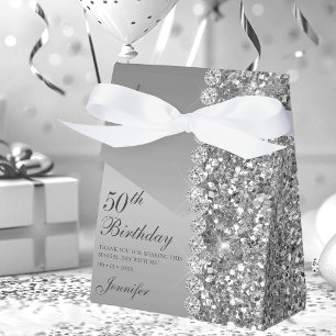 50. Elegant Silver Birthday Geschenkschachtel
