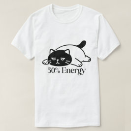 50% Energy Funny Low Battery Mood Design T-Shirt