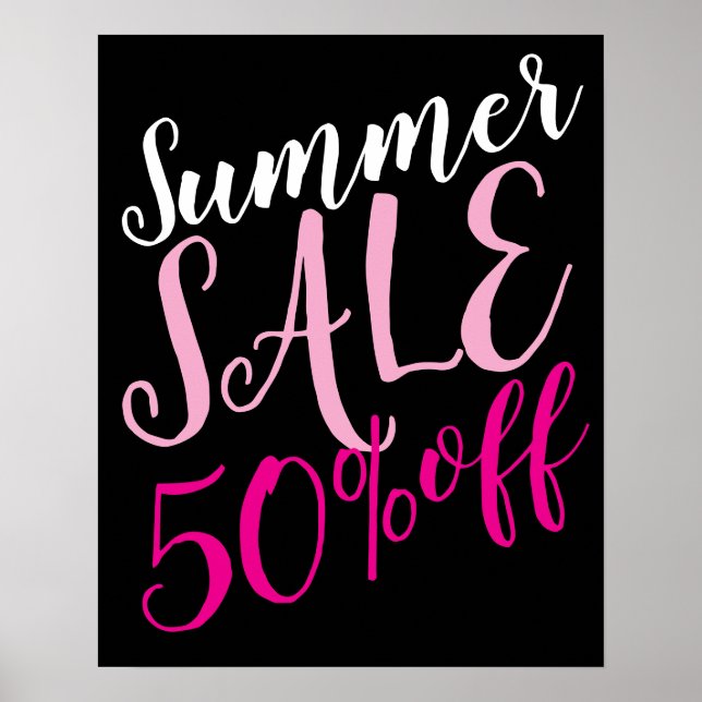 50% Ermäßigung Sign, Sommer Sale Sign, Boutique Poster (Vorne)