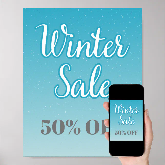 50% Ermäßigung Winterverkauf bestellbar, Saisonver Poster