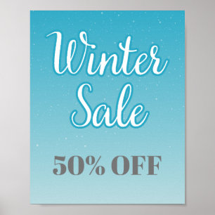 50% Ermäßigung Winterverkauf bestellbar, Saisonver Poster