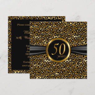 50. Exotisches Glamouröses Leoparden-Design Einladung