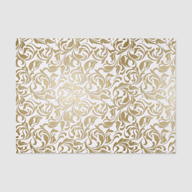 50 & fabelhafte Fiftieth Party Dekorative Goldene  Seidenpapier (Vorderseite)