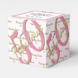 50 & fabelhafte Geburtstagsparty Pink/Gold-Nachric Geschenkschachtel