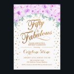 50 fabelhafte Geburtstagsparty - White Gold Lila Einladung<br><div class="desc">50 fabelhafte Geburtstagsparty Einladung. Elegantes Design in Imitaten Glitzer Gold und Weiß. Die Rosen,  Konfetti und Diamanten sind in Aquarellfarbe rot. Ideal für eine gläserne 50. Geburtstagsfeier. Nachricht,  wenn Sie weitere Anpassungen benötigen.</div>