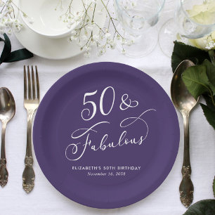 50 Fabelhafte Lila 50. Geburtstagsfeier Pappteller