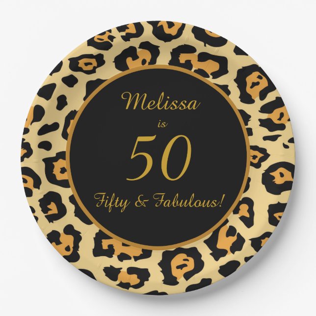 50 fabelhafte Papiertafel zum Geburtstag aus Leopa Pappteller (Vorderseite)
