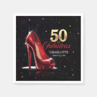 50 & fabelhafte Red Gold High Heels zum Geburtstag