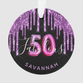 50 Fabelhafter Geburtstagsgeschenk Glitzer schwarz Ornament