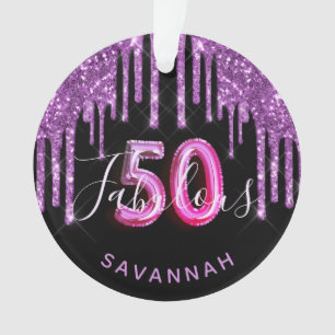 50 Fabelhafter Geburtstagsgeschenk Glitzer schwarz Ornament