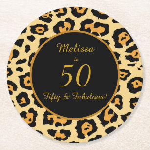 50 fabelhafter Leopard-Untersetzer Runder Pappuntersetzer
