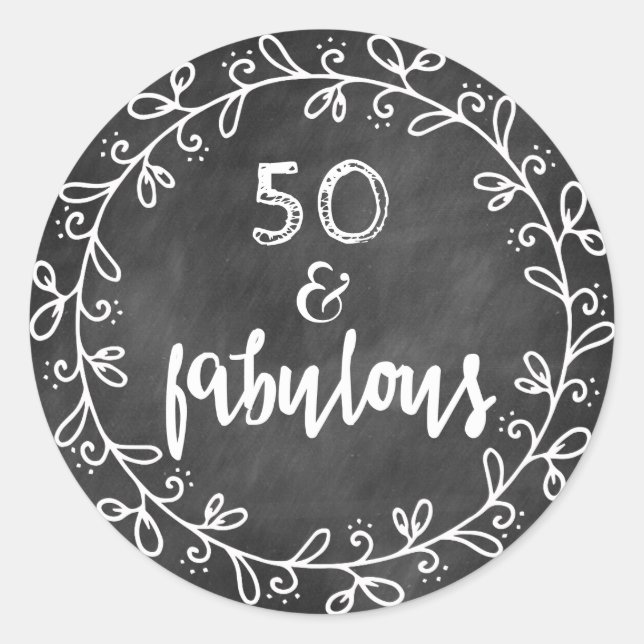 50 & Fabulous 50. Geburtstag Custom Stickers (Vorderseite)