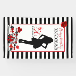 50 & FABULOUS 50. Geburtstag Streifen Party Banner