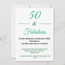 50 & Fabulous 50. Geburtstagseinladung