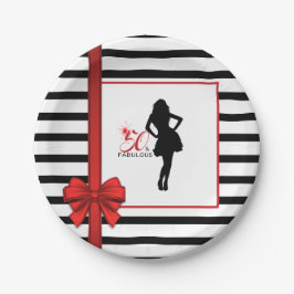 50 & FABULOUS 50. Geburtstagspult mit Band Pappteller