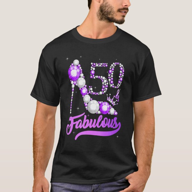 50 & fabulous 50 Years Old 50 th Birthday Diamond  T-Shirt (Vorderseite)