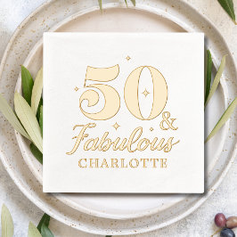 50 & Fabulous 550 Geburtstag Personalisiert Servietten Mit Folie