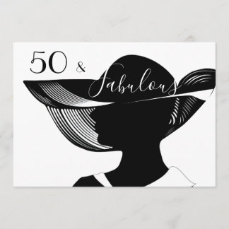 50 & Fabulous | B&W Deko Design Einladung