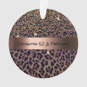 50 Fabulous Birthday Leopard Muster Ornament