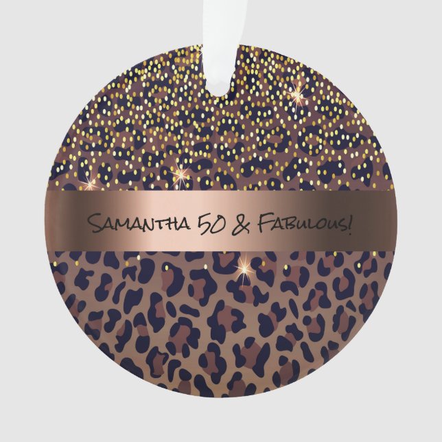 50 Fabulous Birthday Leopard Muster Ornament (Vorderseite)