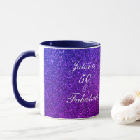 50 Fabulous Birthday Pink Lila Glitzer Geschenk 20