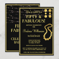 50 & Fabulous Black Gold Geburtstagsparty