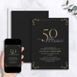 50 & Fabulous Black & Gold Kalligraphie Geburtstag Einladung<br><div class="desc">Es ist dein besonderer Geburtstag, und es ist an der Zeit zu feiern! Will du, den besten Bash in der Stadt zu werfen? Mit dieser 50 & Fabulous Black & Gold Kalligraphie zum Geburtstag laden Sie ein, mit dem höchsten Stil zu beginnen. Es wird sicher sein, den Ton für eine...</div>