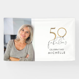 50 & Fabulous Black & White 50. Geburtstag Foto Banner