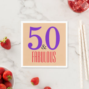 50 & Fabulous Chic Meilenstein-Geburtstag Serviette