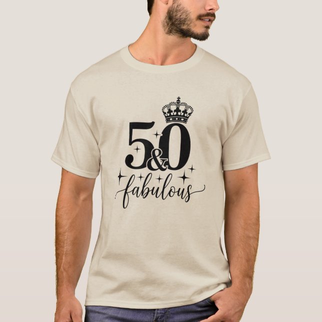50 & Fabulous Crown 50th Birthday Men's T-Shirt (Vorderseite)