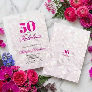50 & Fabulous Crystal Glam Feier Einladung