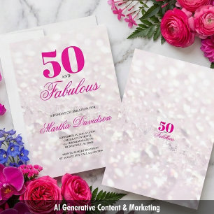 50 & Fabulous Crystal Glam Feier Einladung