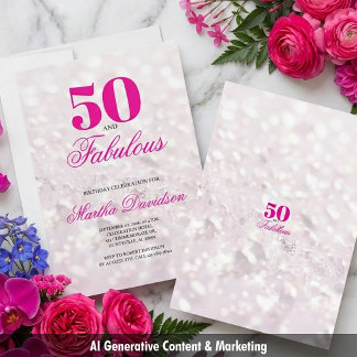 50 & Fabulous Crystal Glam Feier Einladung