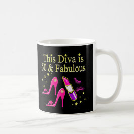 50 & FABULOUS DAZZLING DIVA DESIGN KAFFEETASSE