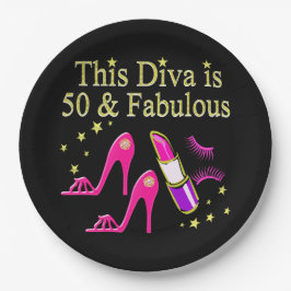 50 & FABULOUS DAZZLING DIVA DESIGN PAPPTELLER