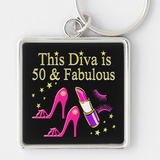 50 & FABULOUS DAZZLING DIVA DESIGN SCHLÜSSELANHÄNGER (Vorne)