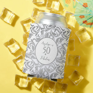 50 & Fabulous Decorative Silver Floral Muster Dosenkühler