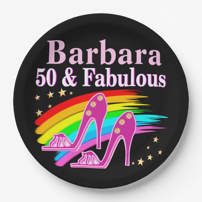 50 & FABULOUS DIVA PAPPTELLER (Vorderseite)