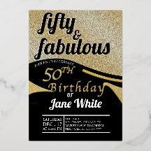 50 & Fabulous | Elegant Gold 50. Geburtstag Foi
