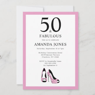 50 & Fabulous Fiftieth Birthday Party Einladung