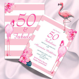 50 Fabulous Flamingo Pink Blumenchic Geburtstag Einladung