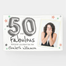 50 & Fabulous Foil Balloon Stars Foto Geburtstag