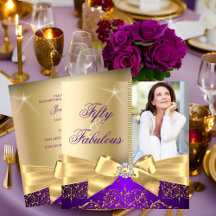 50 & Fabulous Foto Gold Lila Bow 50. Geburtstag