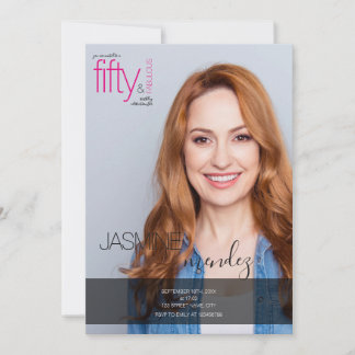 50 & Fabulous Foto-Overlay-Monogramm Geburtstag Einladung