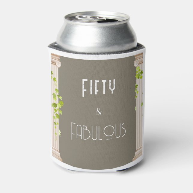 50 Fabulous Geburtstag Elegantes griechisches Them Dosenkühler (Kanne Rückseite)