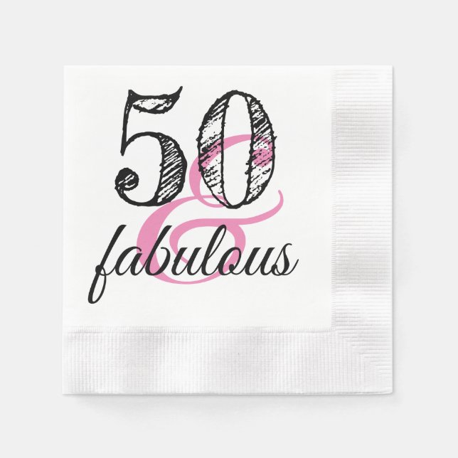 50 & Fabulous Geburtstagsparty Paper Serviette (Vorderseite)