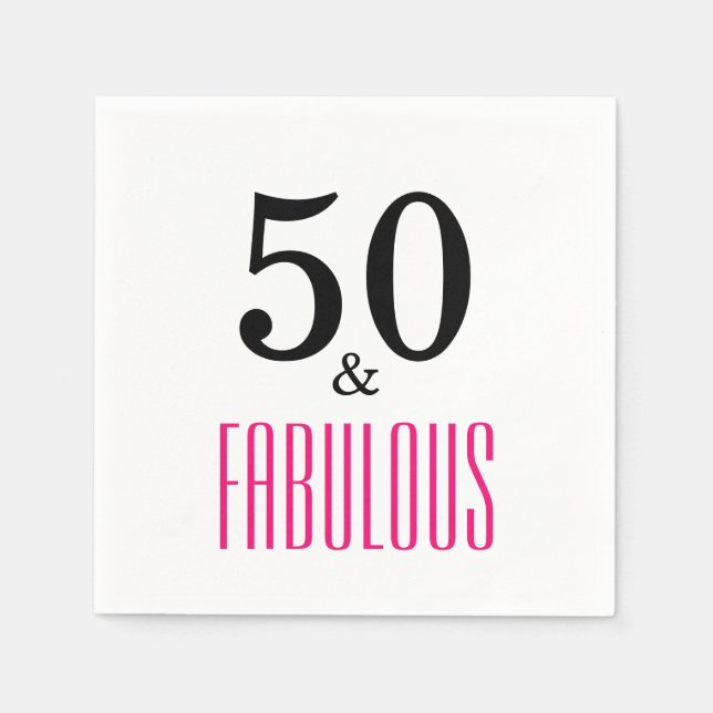 50 & Fabulous Geburtstagsparty Serviette (Vorderseite)