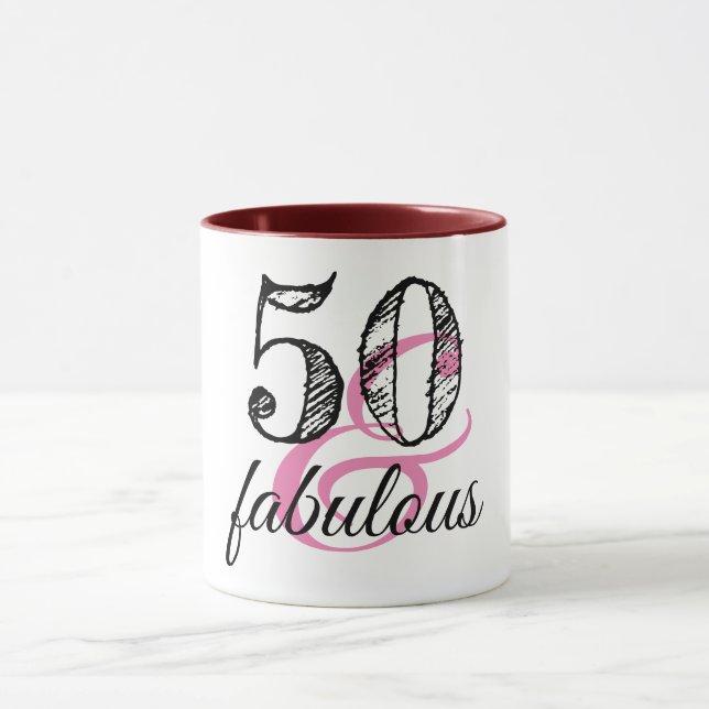 50 & Fabulous Geburtstagsparty Tasse (Zentrum)