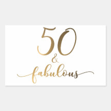 "50 & Fabulous" Gold Foil Effect v2 Birthday Cheer