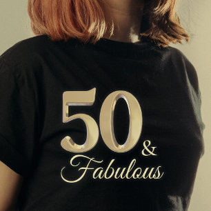 50 & Fabulous Gold Geburtstagskarte T-Shirt
